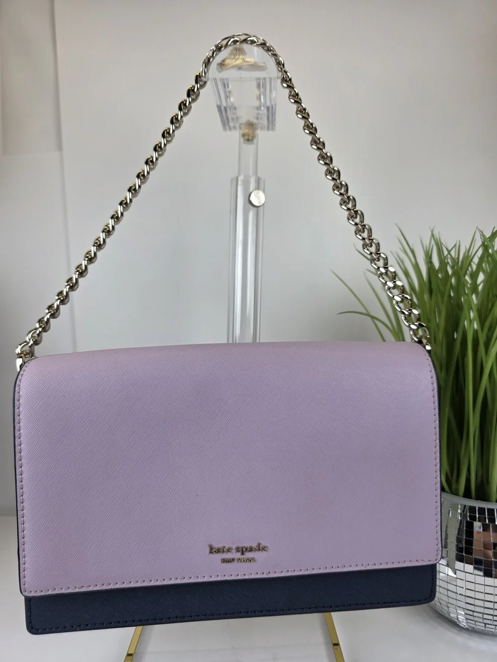 Kate Spade New York Blockcolor Lavender White & Navy Shoulder Crossbody Bag